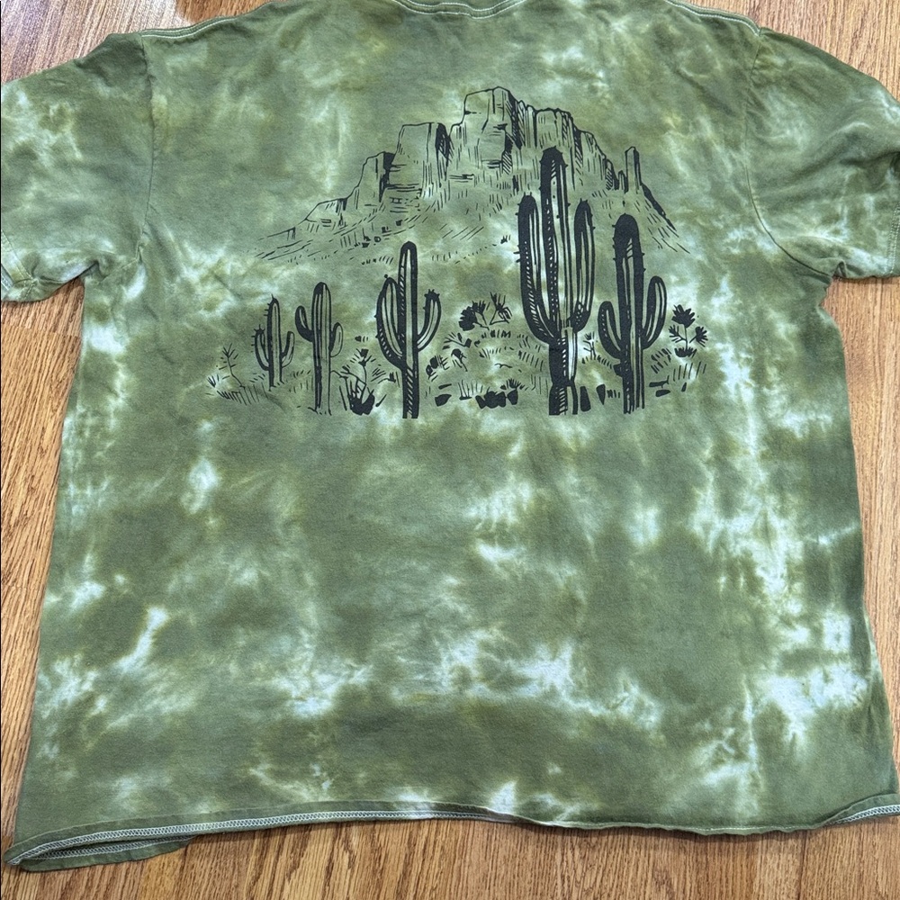 Olive Green Tie-Dye Cactus Tee